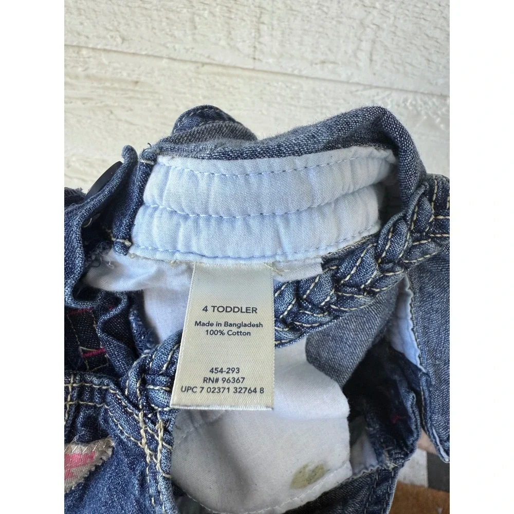 Vintage Oshkosh B'gosh Vestbak Jean‎ Short Overall Bubble Romper Girls Size 4T